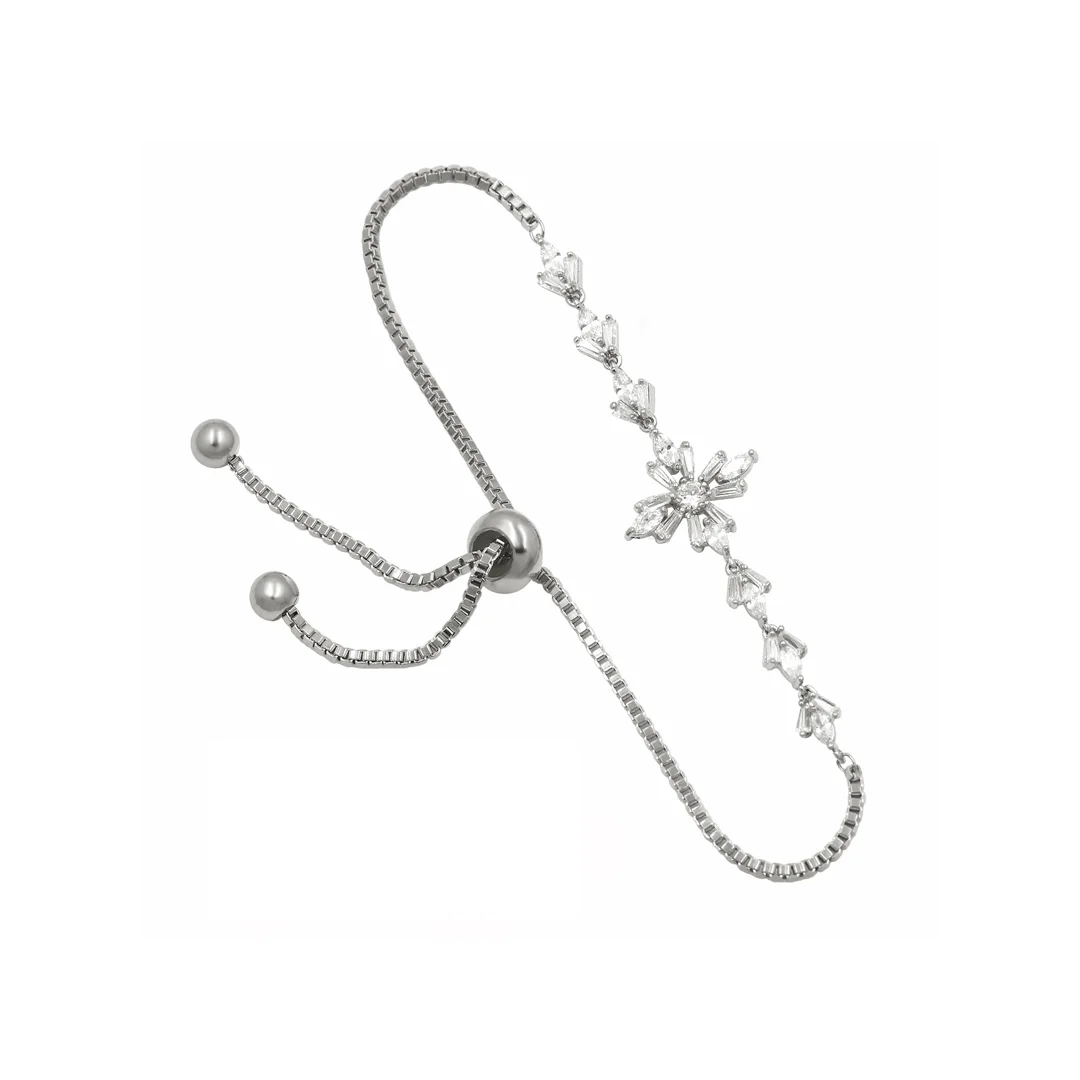 Crystal Leaf Adjustable Bracelet