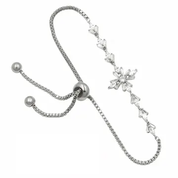 Crystal Leaf Adjustable Bracelet