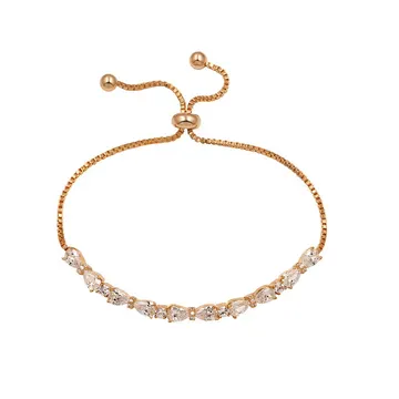 Gold Pear Crystal Bracelet