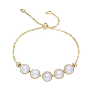 Gold Pearl Adjustable Bracelet
