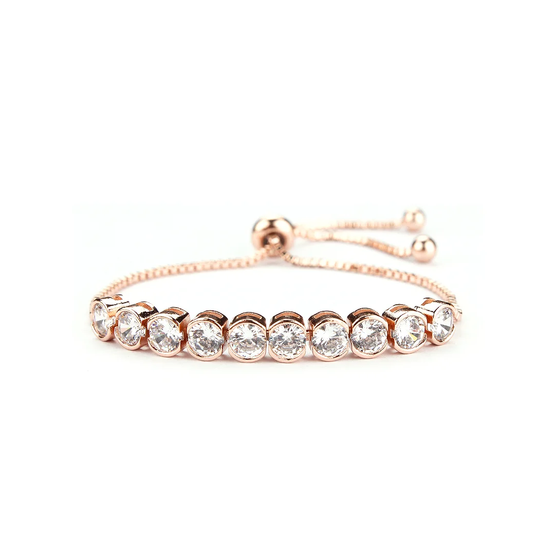 Rose Gold Round Crystal Slider