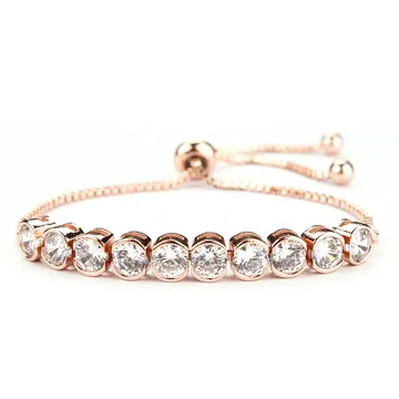 Rose Gold Round Crystal Slider