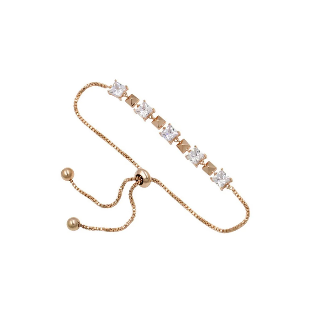 Rose Gold Square Crystal Bracelet