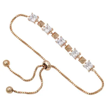 Rose Gold Square Crystal Bracelet