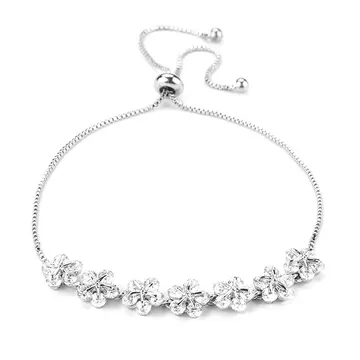 Silver Floral Cluster Bracelet