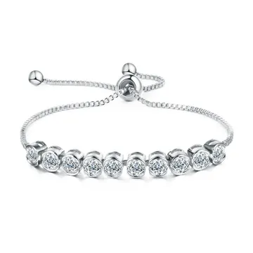Silver Round Crystal Slider