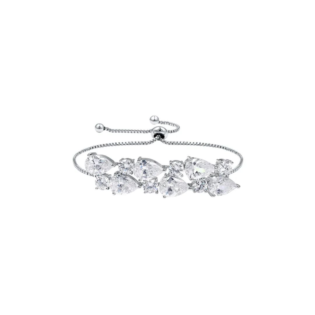 Ausdrucksstarkes Armband mit birnenförmigen Kristallen