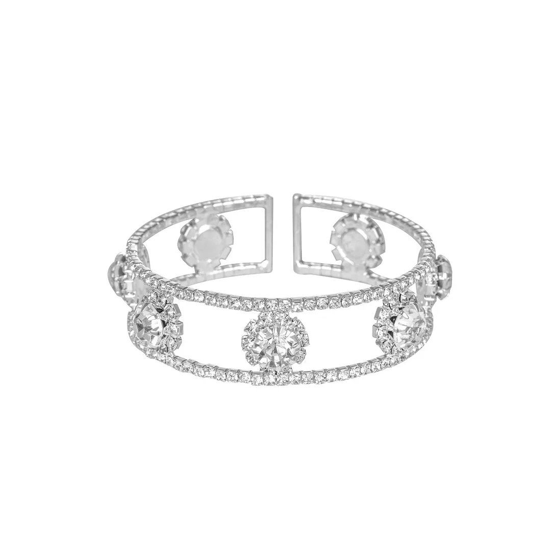 Round Crystal Cuff Bracelet