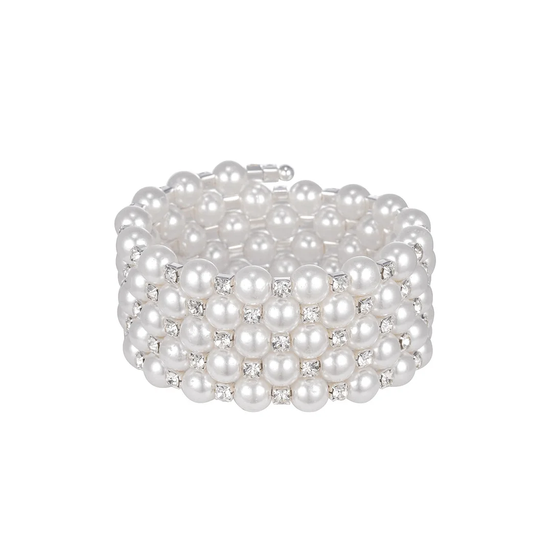 Multi Pearl Crystal Bracelet