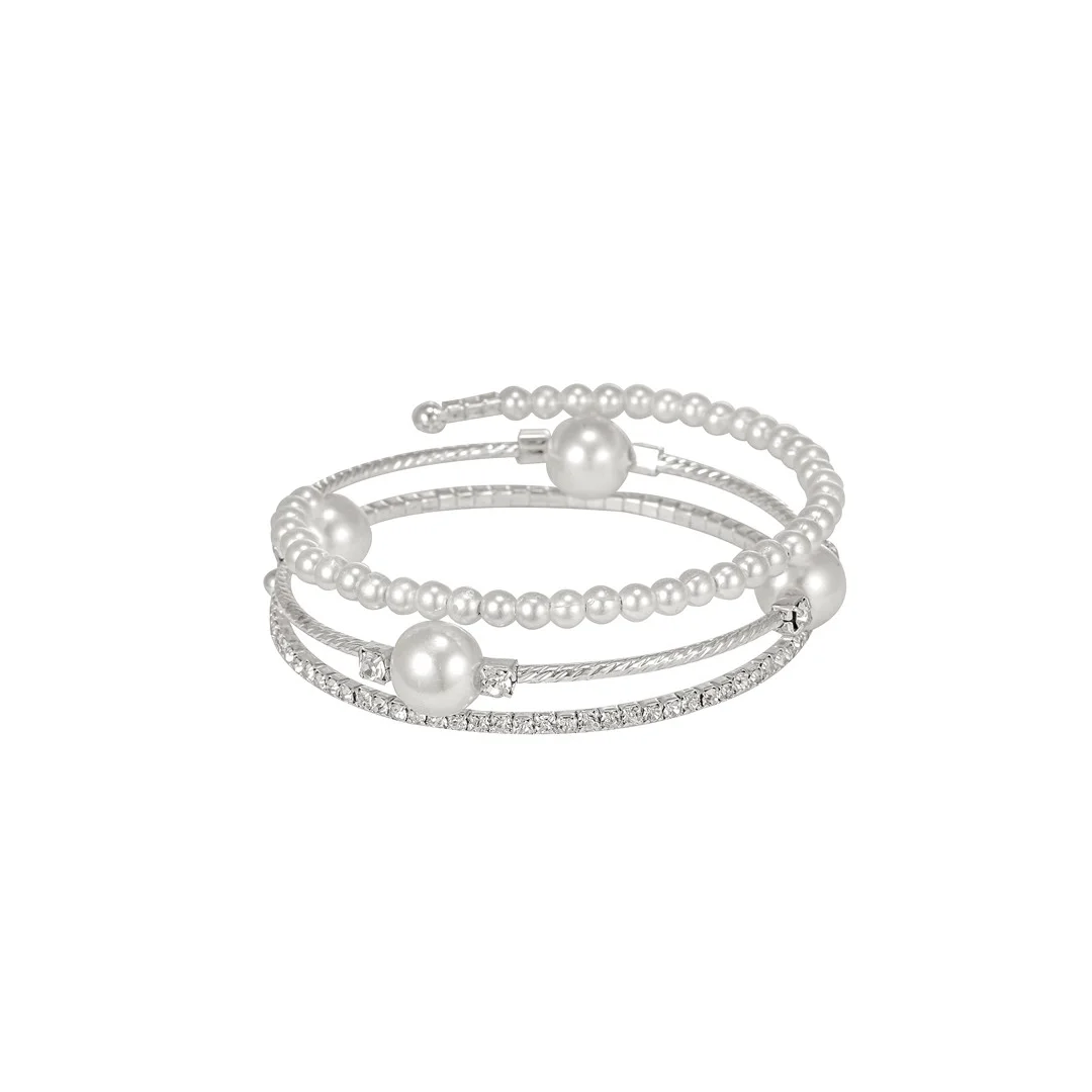 Pearl Crystal Layer Bracelet