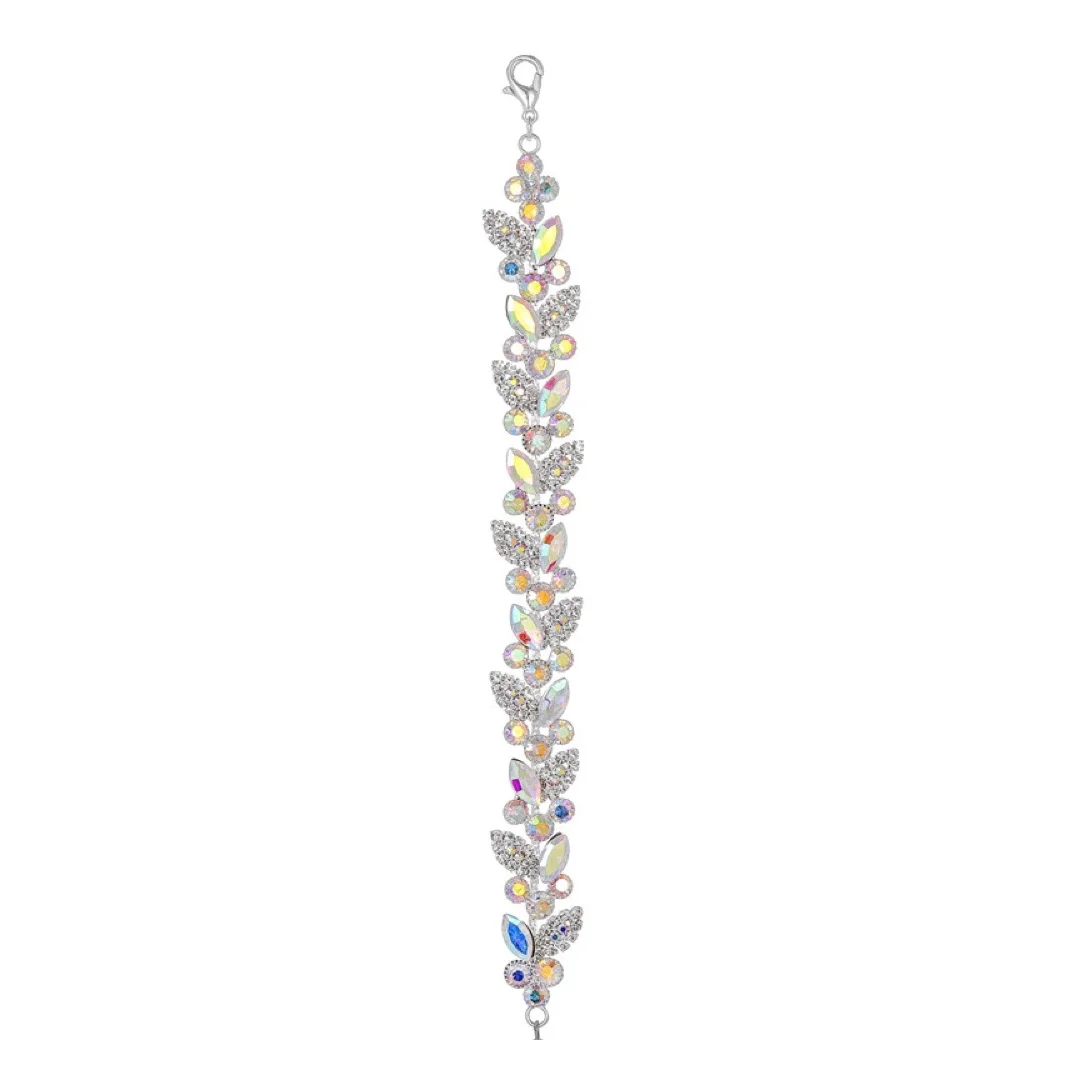 Florales Kristallarmband mit AB-Effekt
