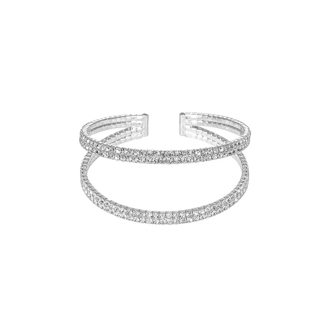 Pulsera de cristales de doble curva