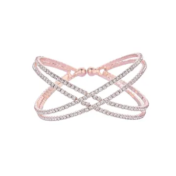 Rose Gold Cross Crystal Bracelet