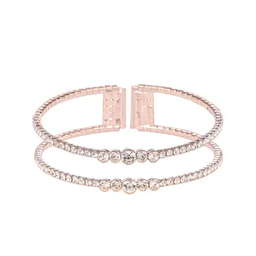 Rose Gold Double Row Crystal Bracelet