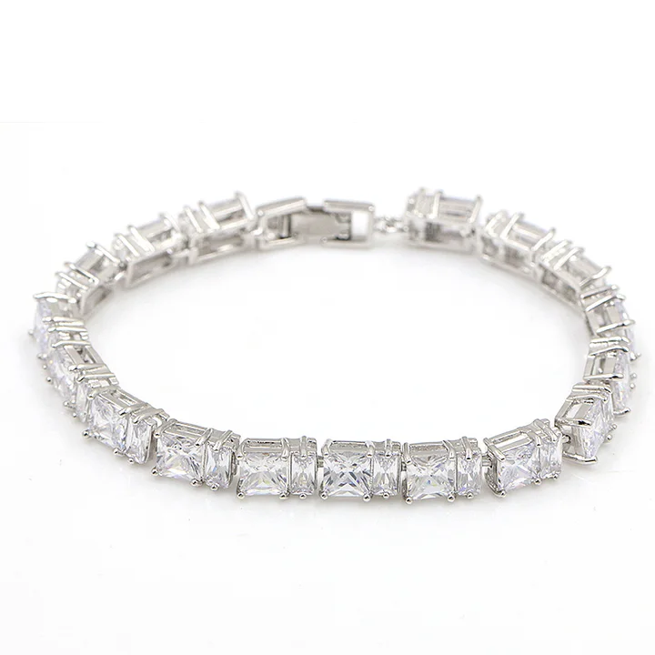 Emerald-cut Crystal Tennis Bracelet
