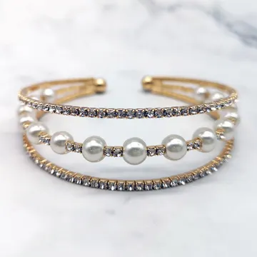 Pearl Crystal Cuff