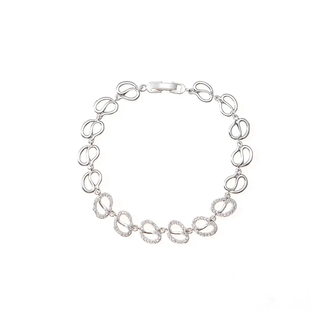 Pulsera de eslabones de círculos abiertos