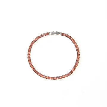 Ruby-color Crystal Line Bracelet