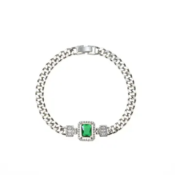 Green Square Center Link Bracelet