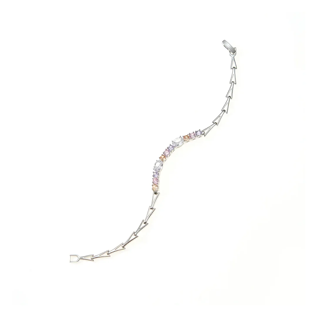 Pastel Crystal Chain Bracelet