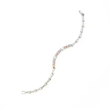 Pastel Crystal Chain Bracelet