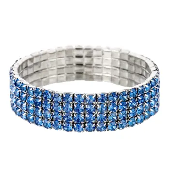 Sapphire-blue Multi-row Stretch Bracelet