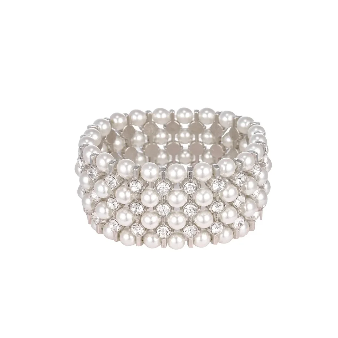 Pearl Lattice Stretch Bracelet