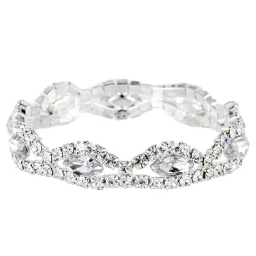 Faceted Crystal Link Stretch Bracelet