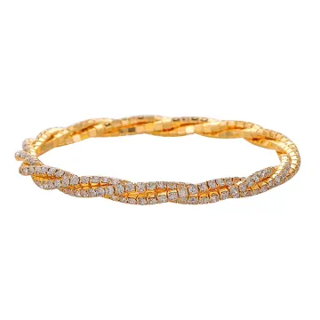Gold-tone Woven Crystal Bracelet