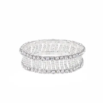 Domed Clear Crystal Stretch Bracelet