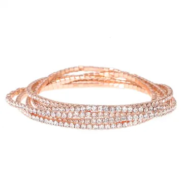 Rose-tone Layering Bracelet Set