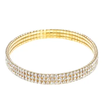Gold-tone Wide Crystal Stretch