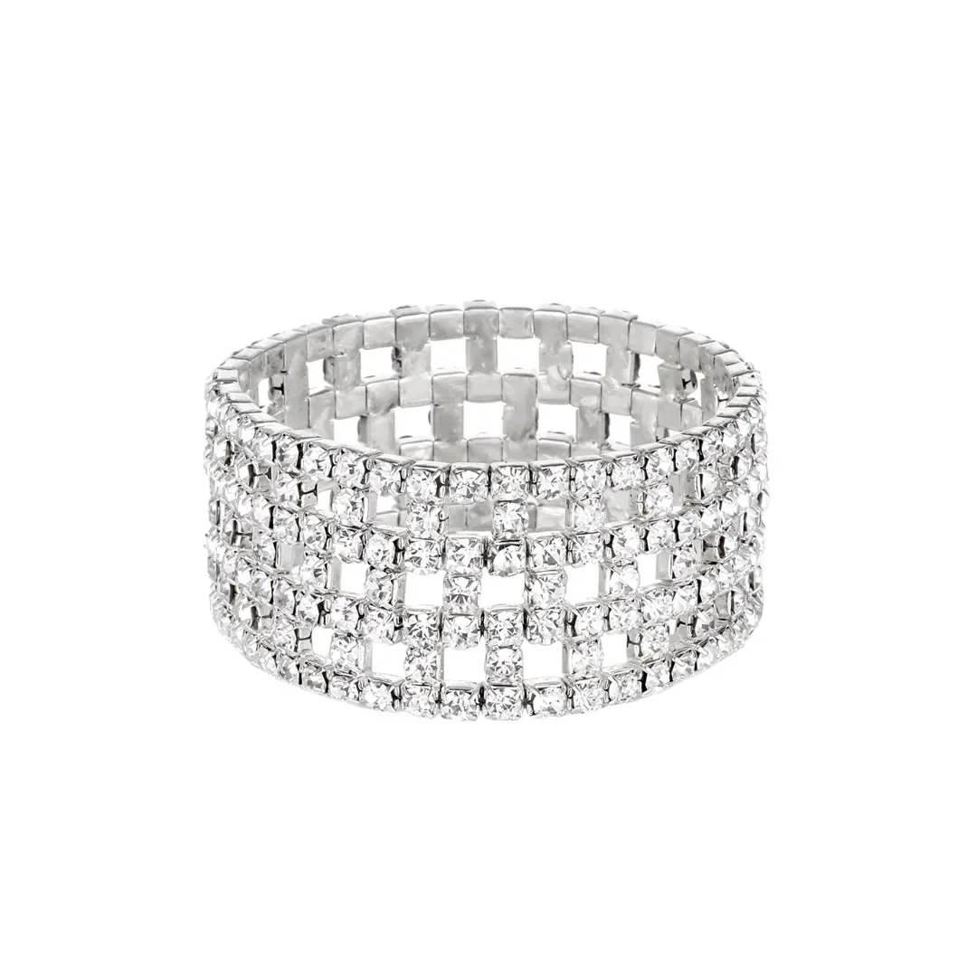 Square Crystal Openwork Stretch