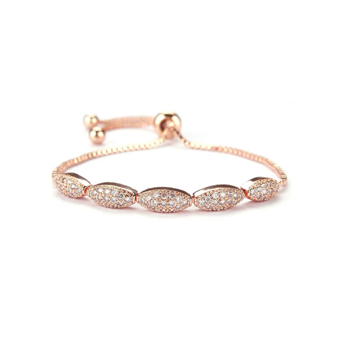 Rose-gold Pavé Oval Slider