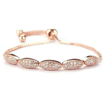 Rose-gold Pavé Oval Slider