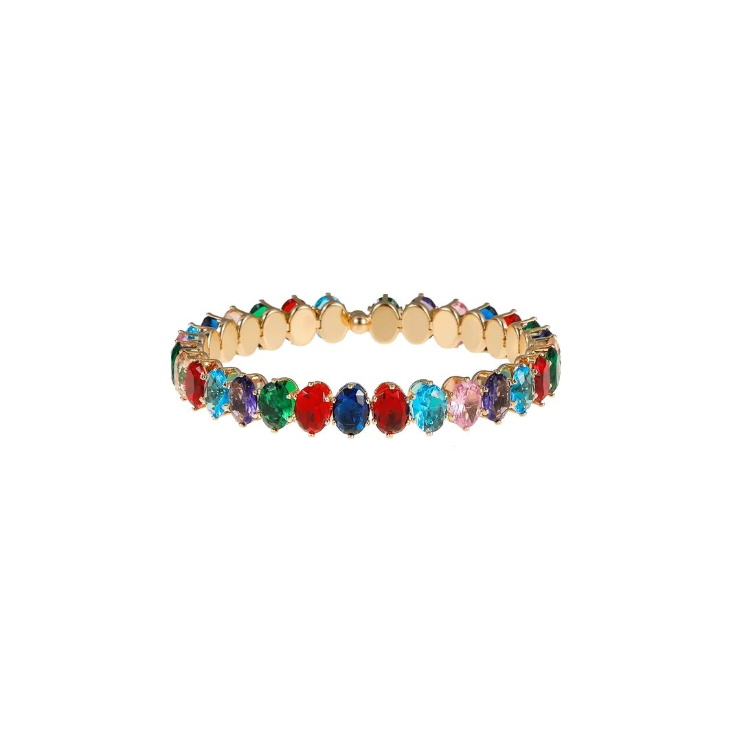 Multicolor Oval Coil Bangle