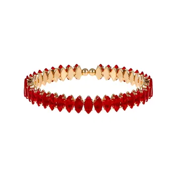 Ruby-color Marquise Coil Bangle
