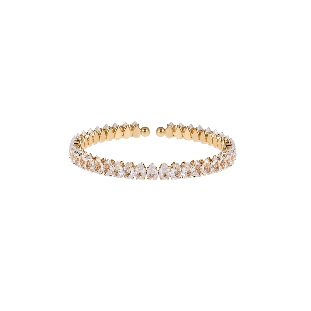 Clear Marquise Coil Bangle