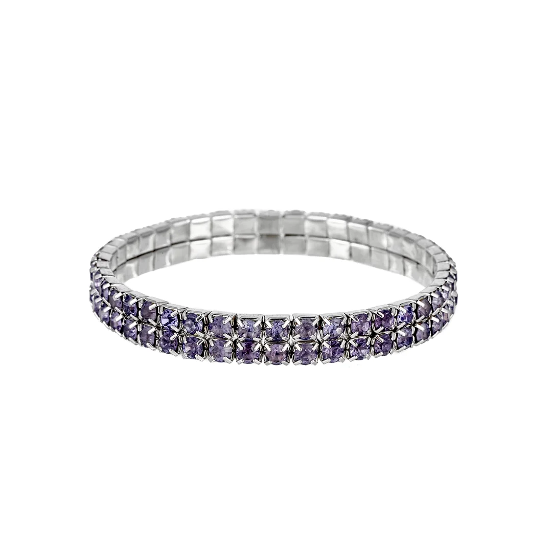 Zweireihiges Kristallband in Amethystfarbe