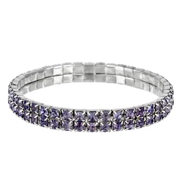 Amethyst Two-row Crystal Band