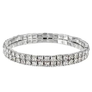 Clear Two-row Crystal Band