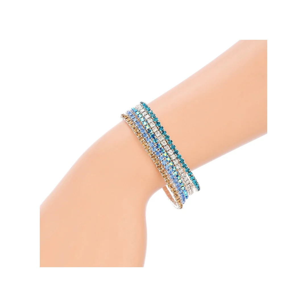 Cool-color Stacking Bracelets