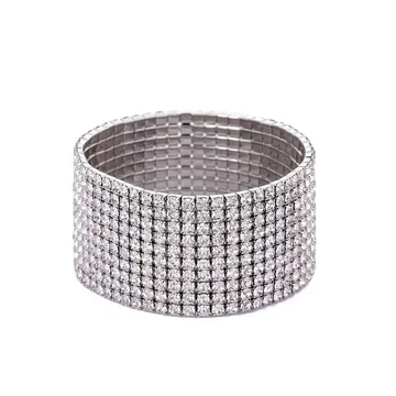 AB Clear Wide Crystal Bracelet